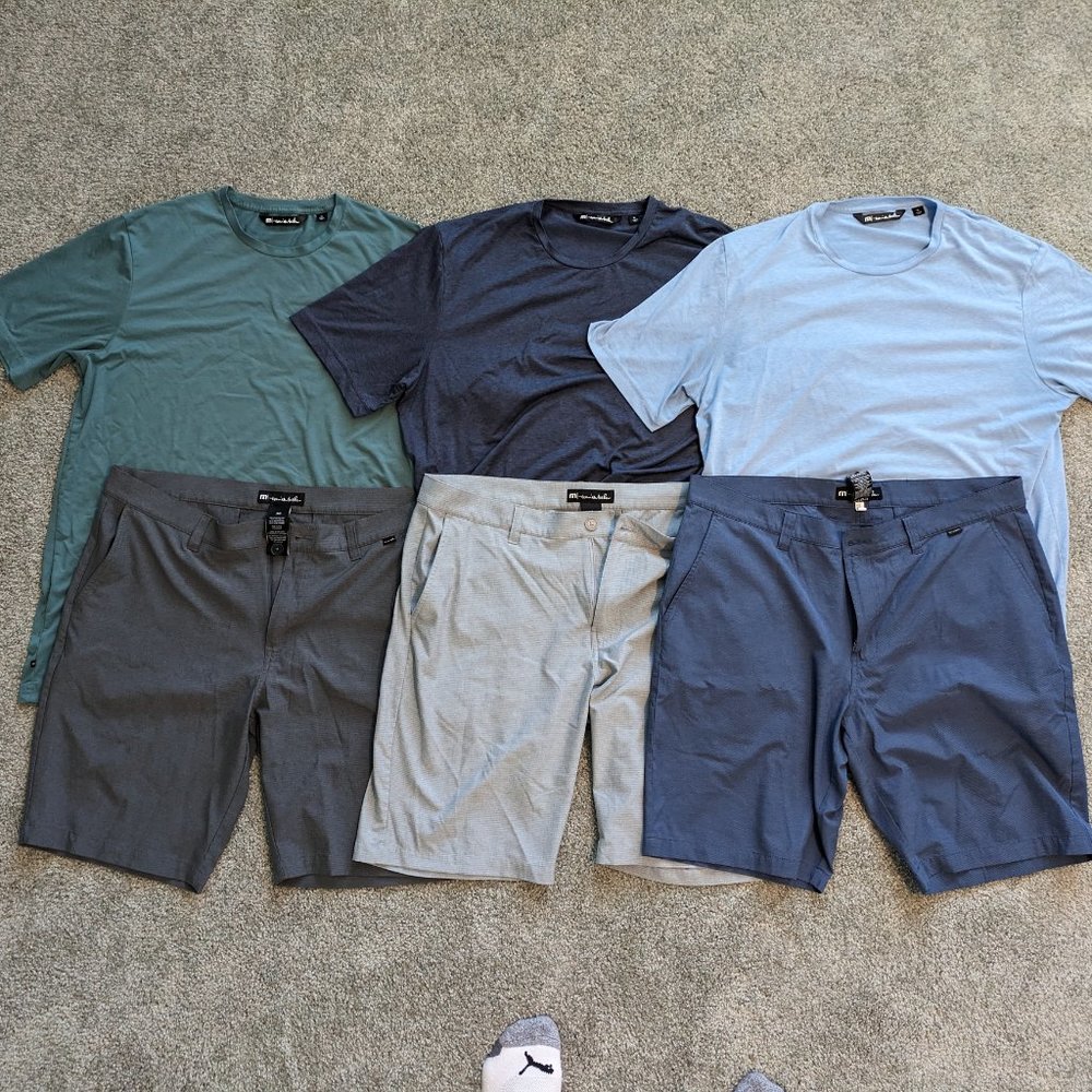 Travis Mathew shirt & short sets (x3)